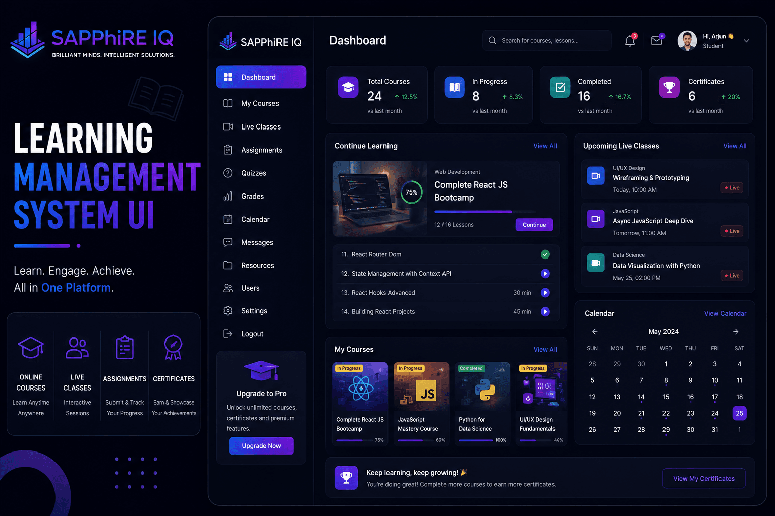Learning Management System UI — UI/UX sample project