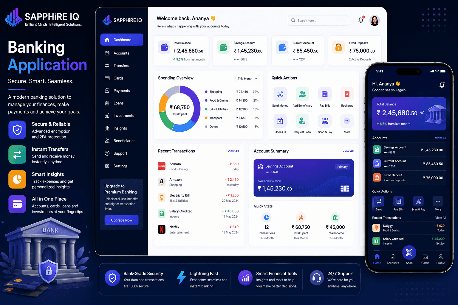 Banking Application — Full Stack Development sample project