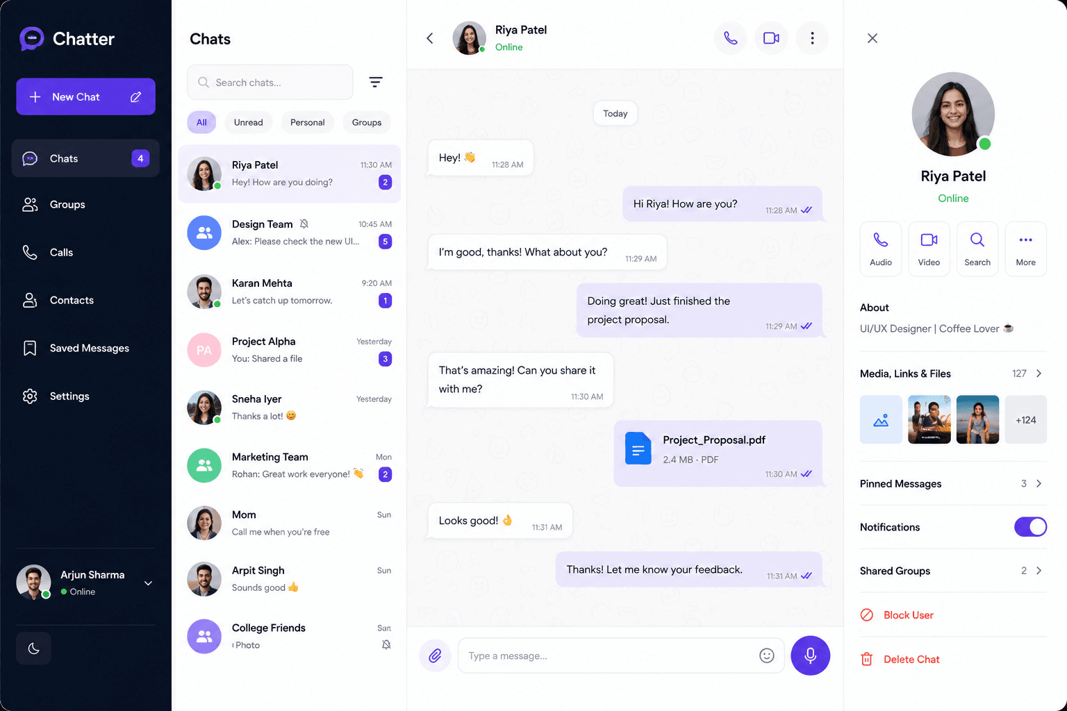 Chat Application UI — Frontend Development sample project