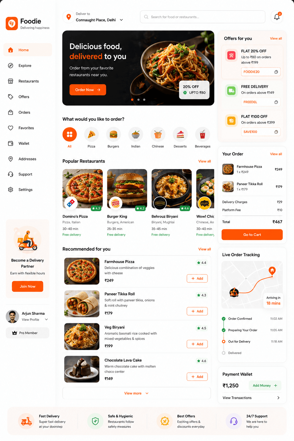 Food Delivery UI — Frontend Development sample project
