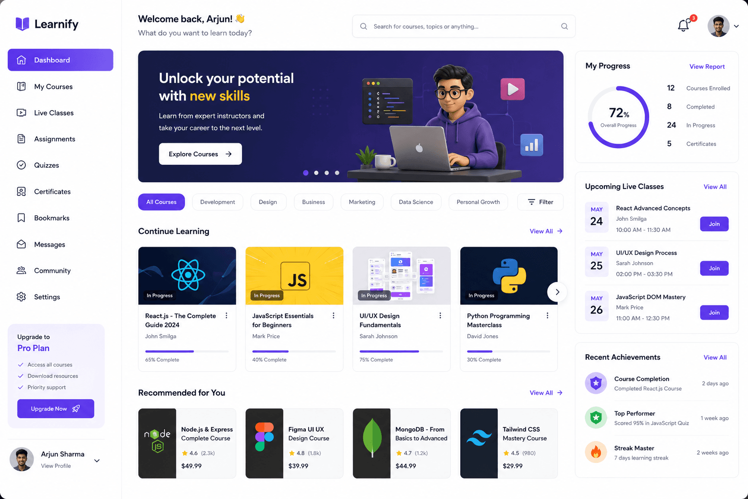 LMS Frontend — Frontend Development sample project
