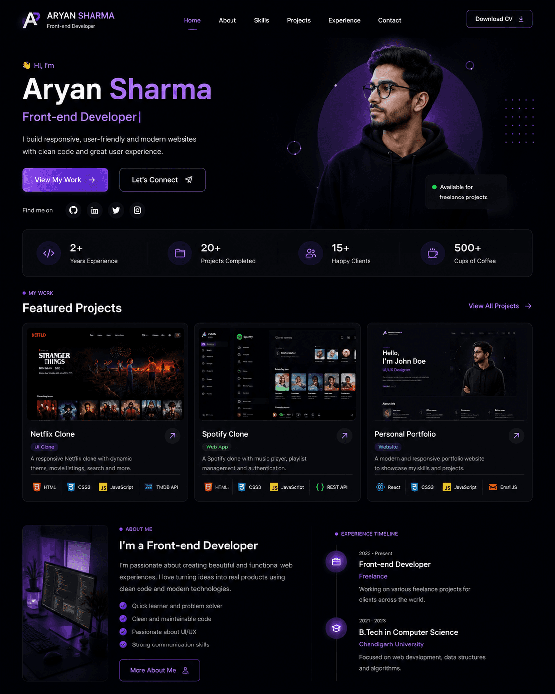 Portfolio Website — Frontend Development sample project