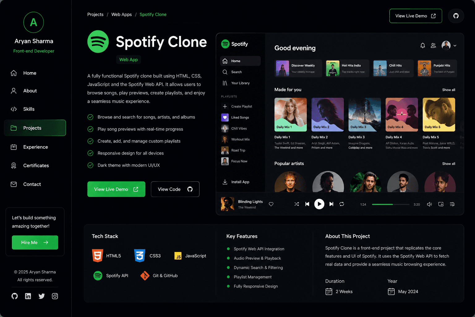 Spotify Clone — Frontend Development sample project